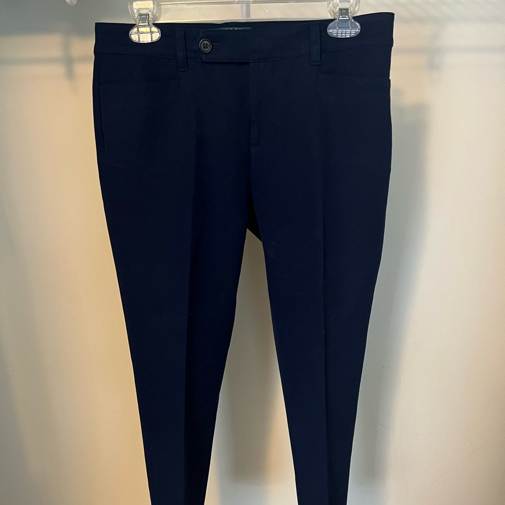 Ralph Lauren Petite Adelle cotton slacks, navy blue, 6P